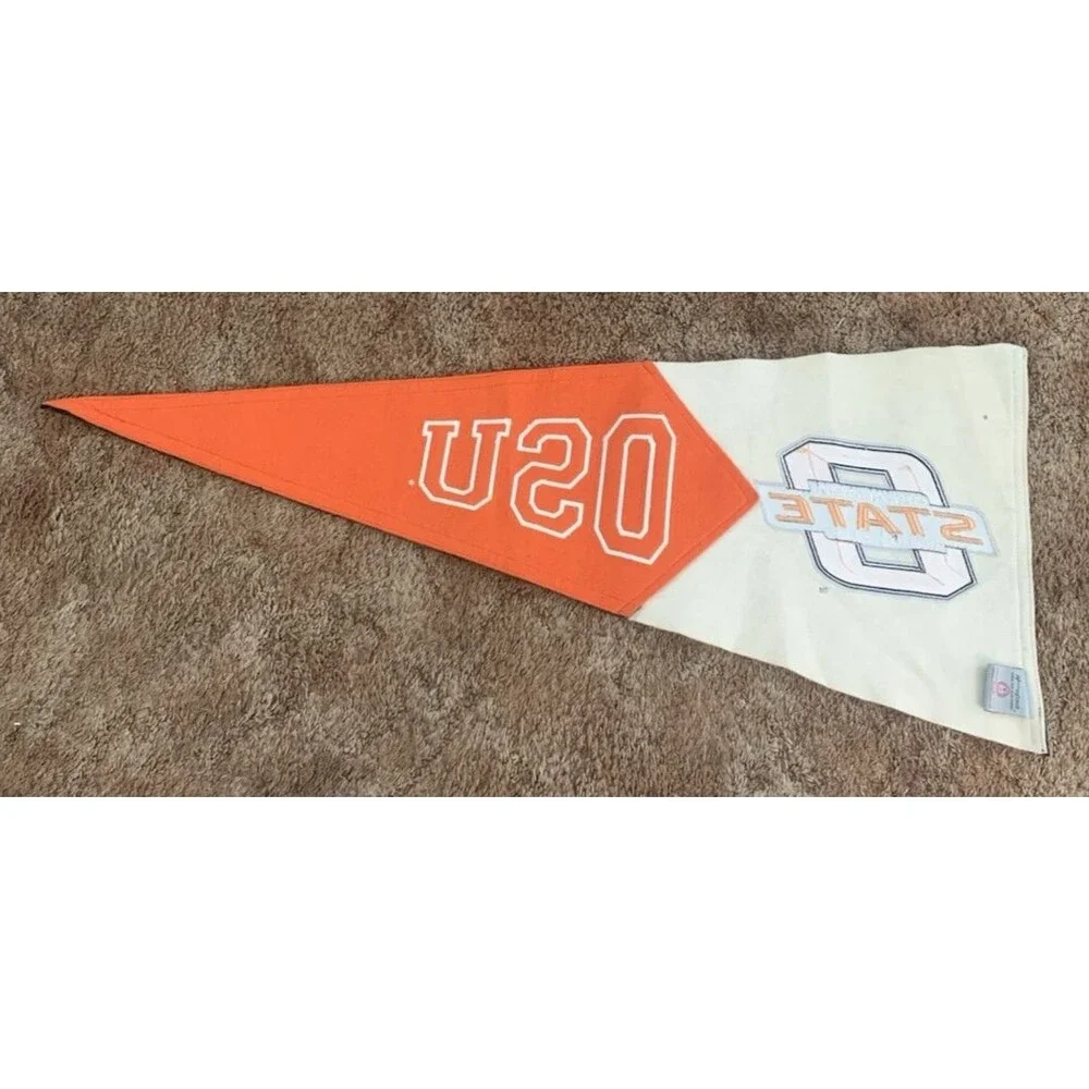 Oklahoma State University Wool Banner Vintage Embroidered Logo 17 in x 40 in